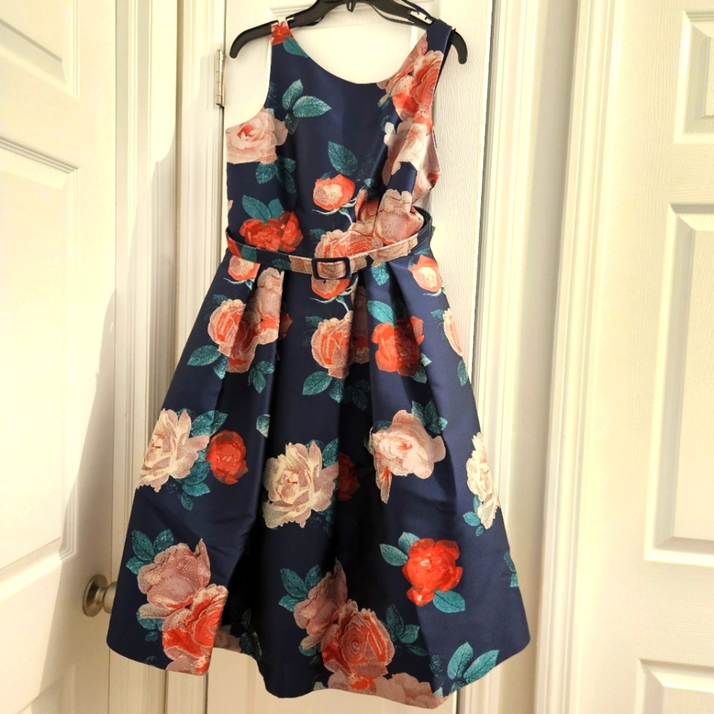 Floral Eliza J  Dress - Navy and PInk Size 8